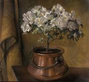unknow artist Fanny Inama von Sternegg 1927, Blumenstock in Kupferkessel oil painting reproduction